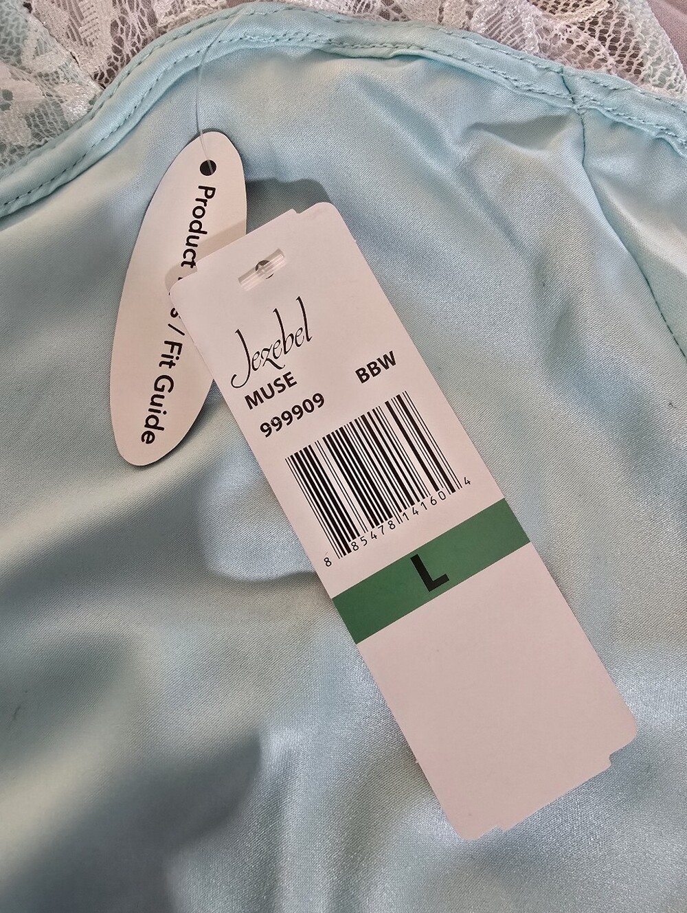 Jezebel Light Blue Lace-Trim Chemise With Adjustable Straps (NWT) - Picture 13 of 14
